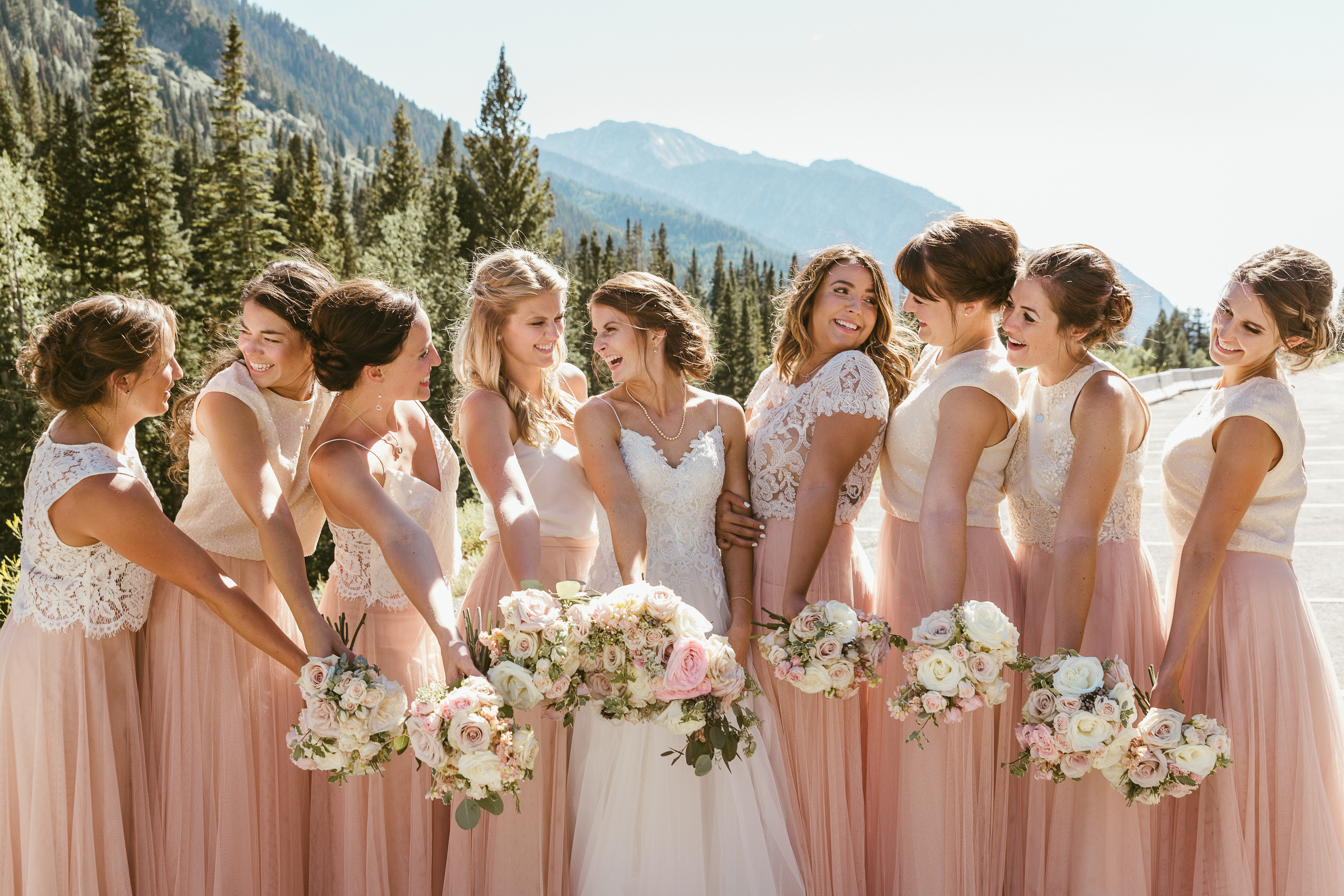 Bridesmaids Wedding Dresses Anthropology Mountains Utah Photographer B.Fotographic1