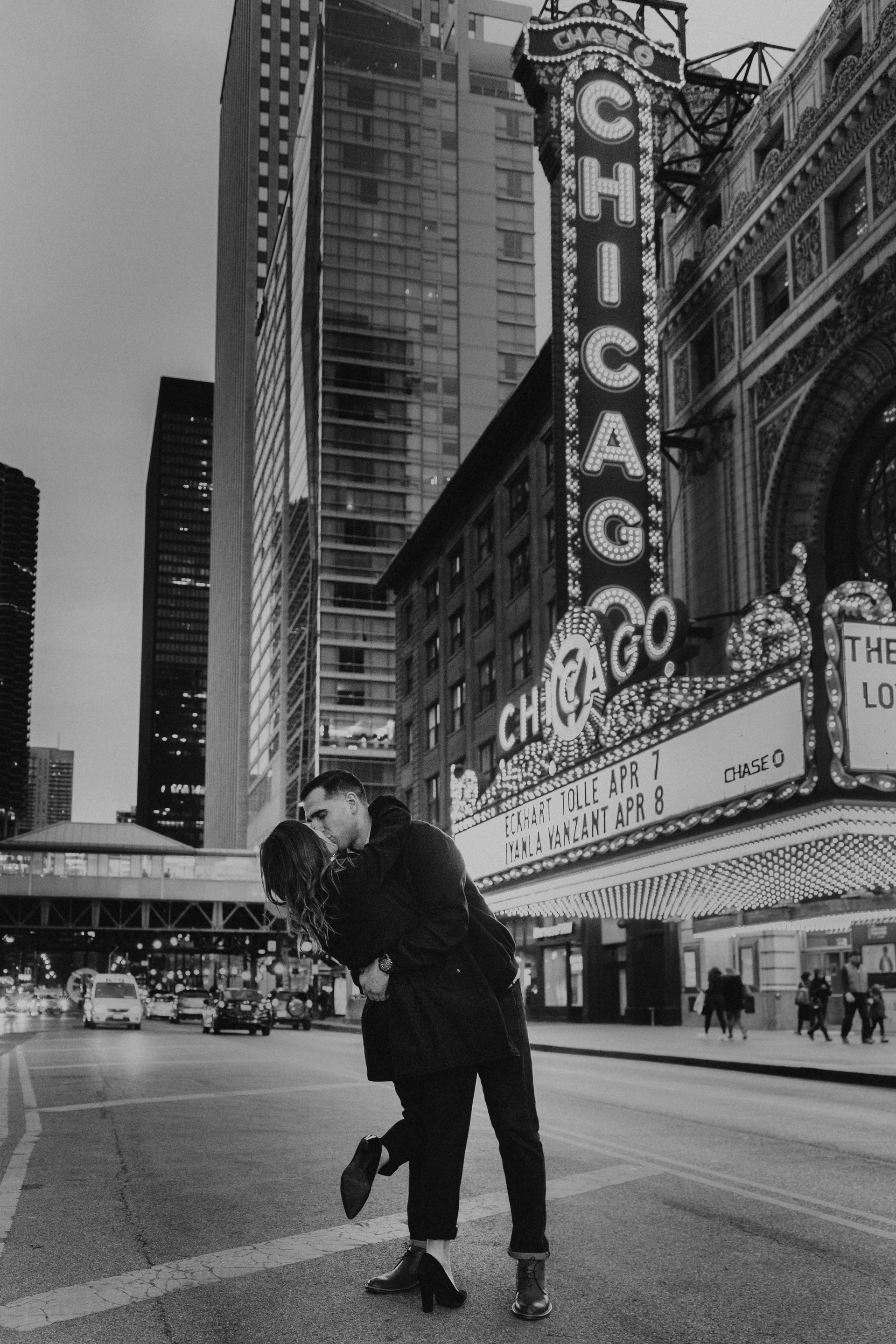 Chicago Destination Engagement Wedding Photographer Nighttime Bridget Florack 78