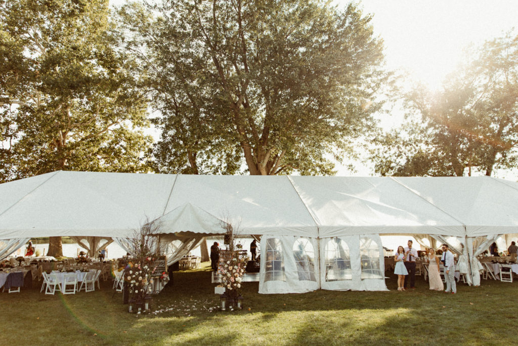 tented backyard wedding reception in Baldwinsville, NY